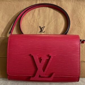 Authentic Louis Vuitton dark pink crossbody bag preowned with dustbag
